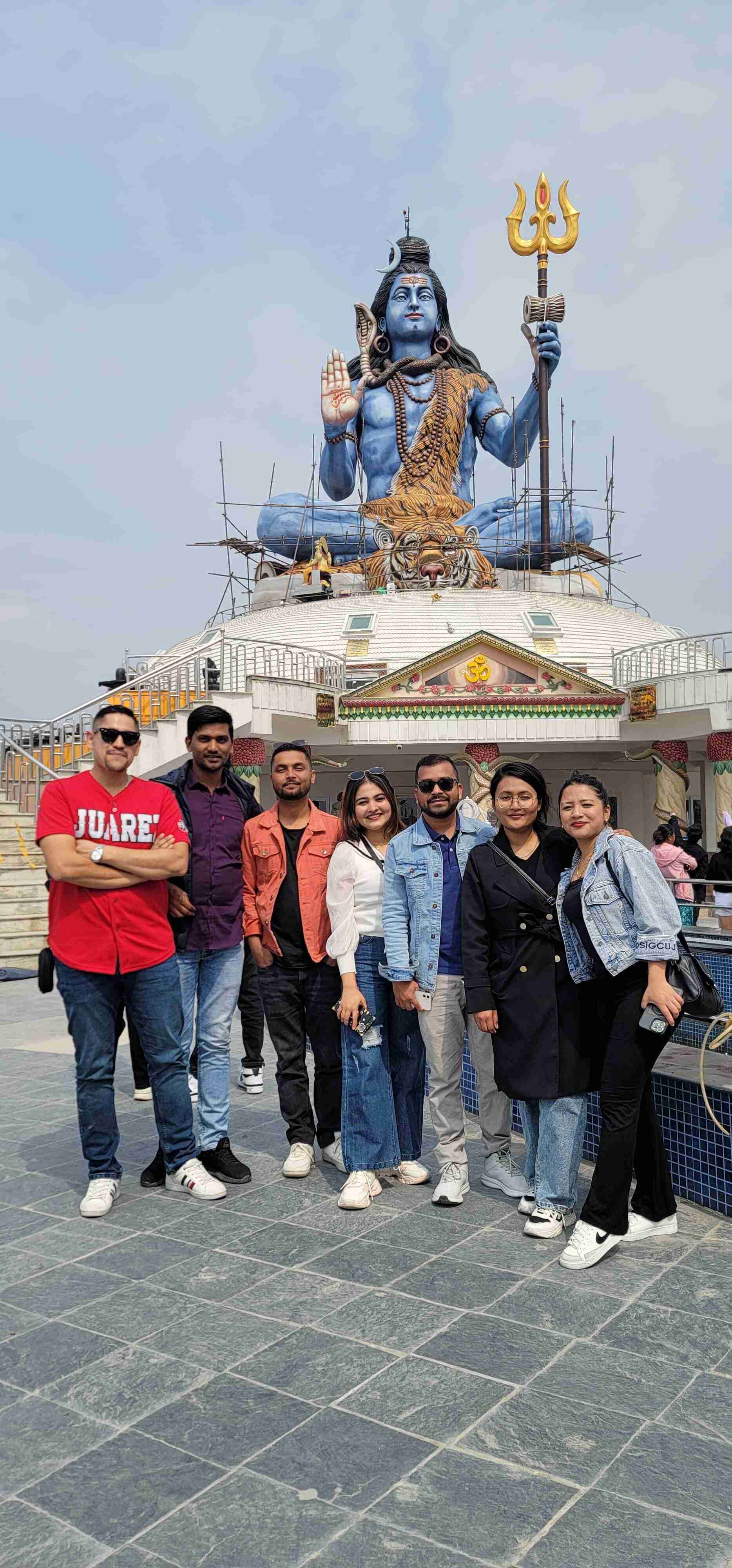 Group at Pumdikot Shiva Statue Pokhara
