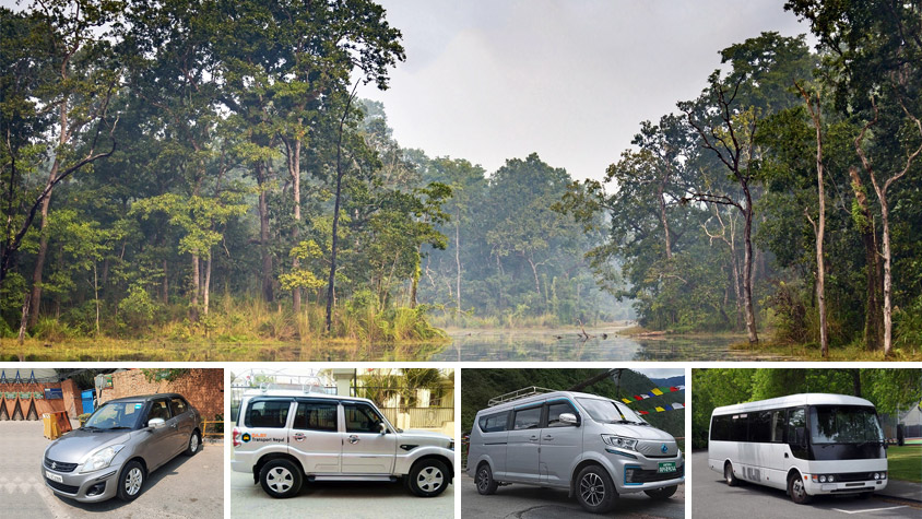chitwan to kathmandu drop by car, jeep, van, or bus